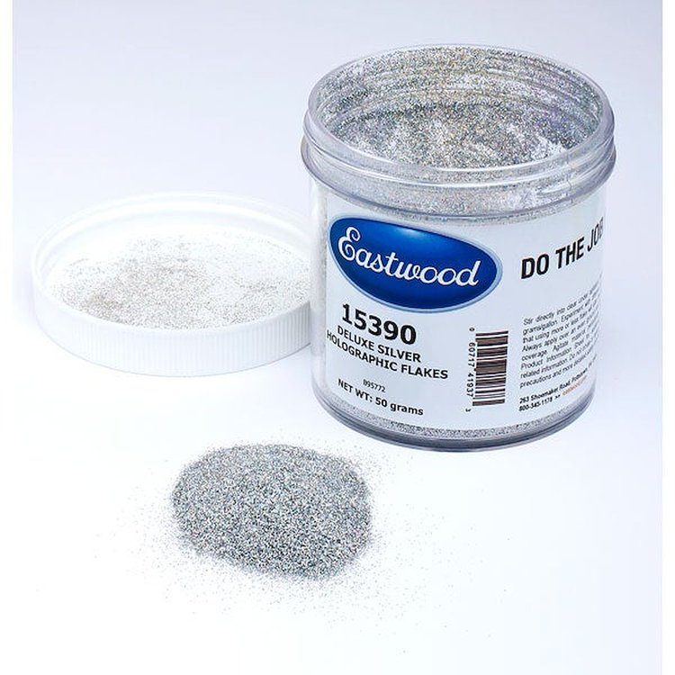 15390 DeLuxe Silver Holographic Flakes 50g