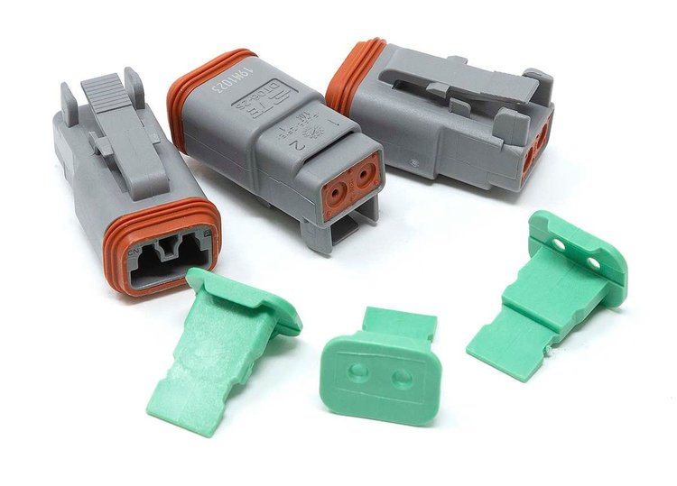 23584 Crimp-Right 3-Piece Two-Cavity Deutsch Plug Connector