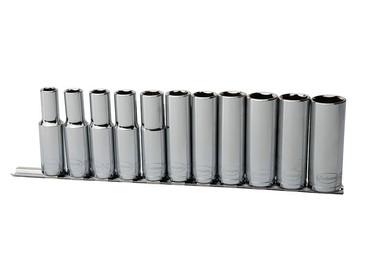 32173 Metric Deep Socket Set, 1/2 in. Drive, Set of 11