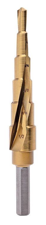 54542 Cobalt Step Drill Bit, 3/16 in. to 1/2 in.