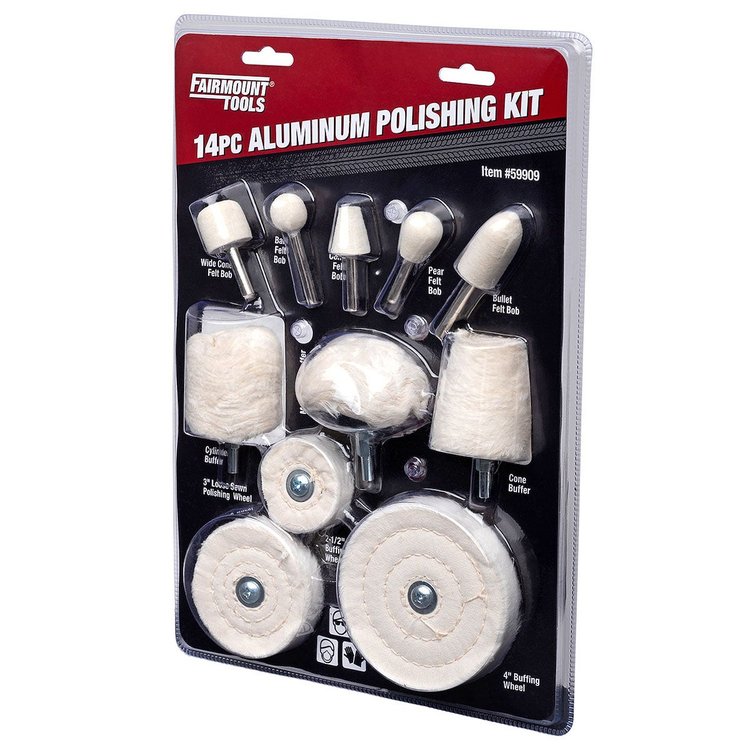 59909 Fairmount Tools 14-Piece Aluminum Polishing & Buffing Kit