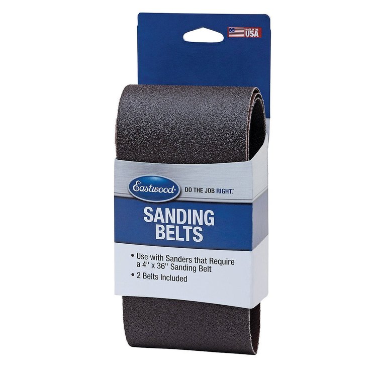 61678 4 in. x 36 in. Aluminum Oxide Cloth Backed Sanding Belts, Set of 2, 80-Grit