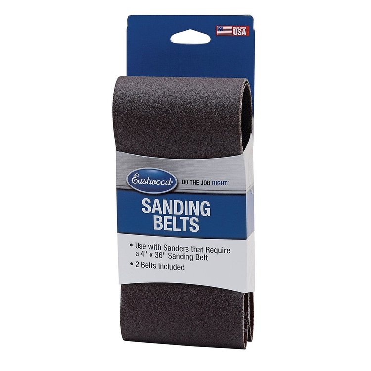 61679 4 in. x 36 in. Aluminum Oxide Cloth Backed Sanding Belts, Set of 2, 120-Grit