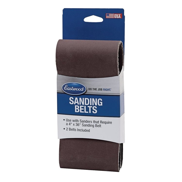 61680 4 in. x 36 in. Aluminum Oxide Cloth Backed Sanding Belts, Set of 2, 240-Grit