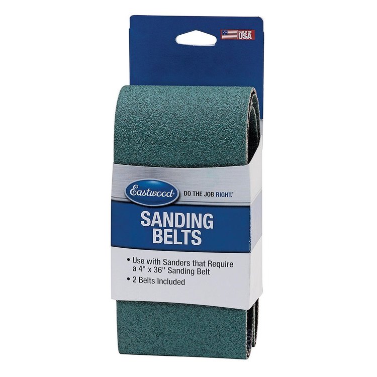 61684 4 in. x 36 in. Zirconia Cloth Backed Sanding Belts, Set of 2, 60-Grit