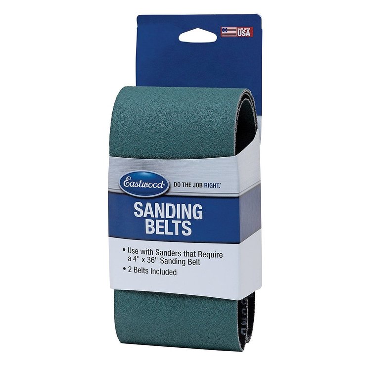 61686 4 in. x 36 in. Zirconia Cloth Backed Sanding Belts, Set of 2, 120-Grit