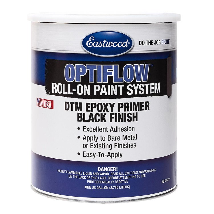 66186ZP Optiflow DTM Epoxy Primer Automotive Roll-On Paint, Black, Gallon