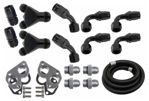 AN Radiator Hose Kit for Remote Electric Water Pump on GM Gen III/IV LS Engines