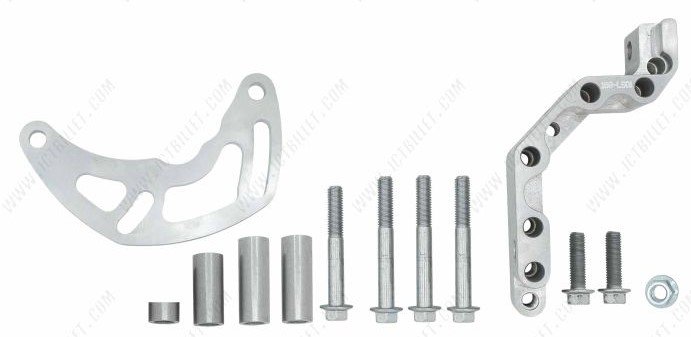 Low Mount Alternator Bracket for GM LS Engines w/Corvette Crank Pulley Spacing and Electric or Remote Water Pump or Motor Plate