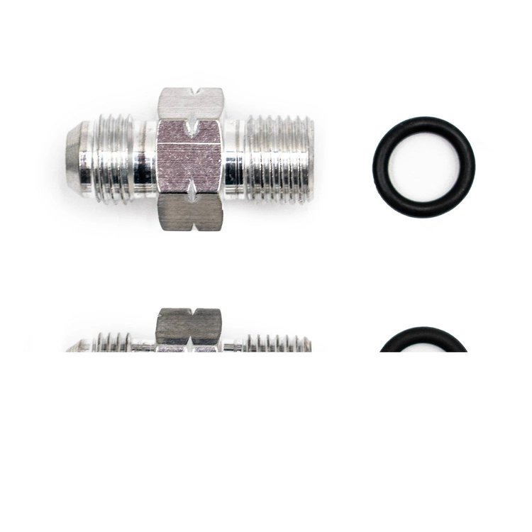 551184-LS01 Transmission Adapter Fitting Set -6AN to 9/16-18 fits 2008+ GM 4L60E/4L65E/4L70E [Bare Aluminum]