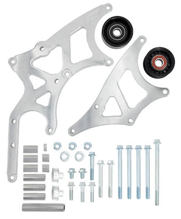 51519XL-3 Alternator & Power Steering Bracket Kit w/Extra Clearance for GM Gen III/IV LS Engines