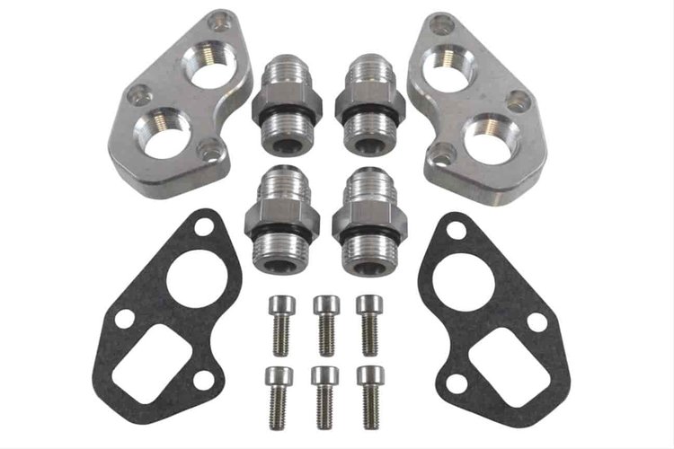 551755-REM Gen V LT Remote Water Pump Mounting Plates Kit w/ -12AN Adapters LT1 L83 L86