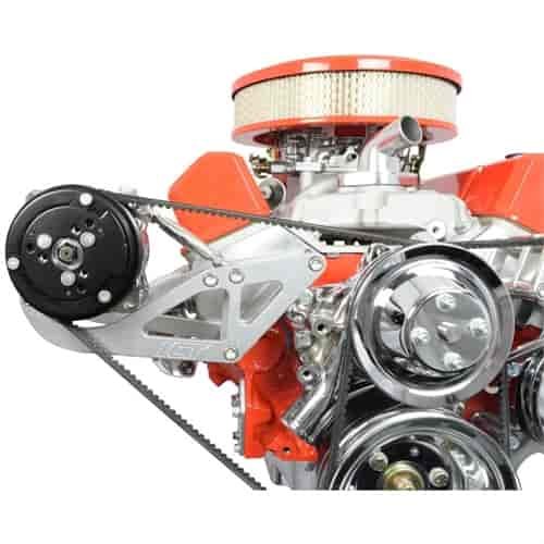 Billet A/C Compressor Bracket Kit for Small Block Chevy with Long Water Pump