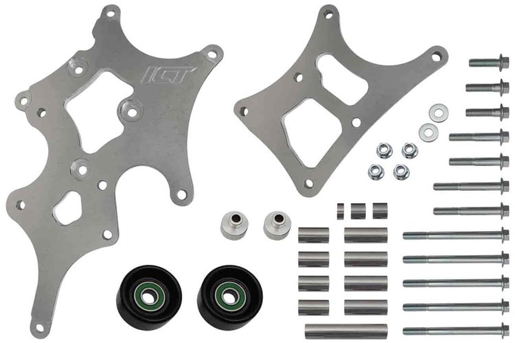 551787A-3 LS Truck LSA Supercharger Swap 6 rib Alternator and Power Steering Bracket Kit