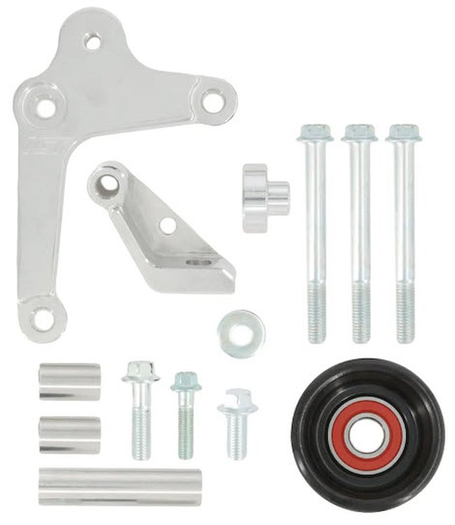 551887-2 Low-Mount Alternator Bracket Kit G8-Style w/Idler Pulley Fits LS1 Camaro Belt Spacing