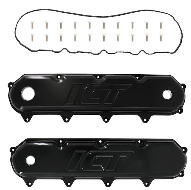 551953B GM LT Billet Aluminum Valve Cover Set [Black Cerakote]
