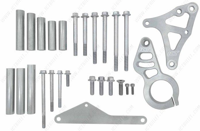Low Mount Left/Driver-Side Mechanical Fuel Pump Bracket for GM LS Engines w/Cast Iron Blocks & Motor Plate
