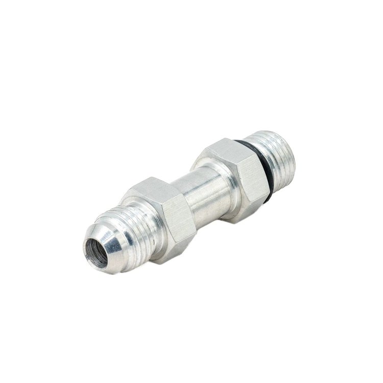 AN920-0606XL Extended Length -6AN Flare to -6AN O-Ring ORB Male Adapter Fitting [Bare Aluminum]