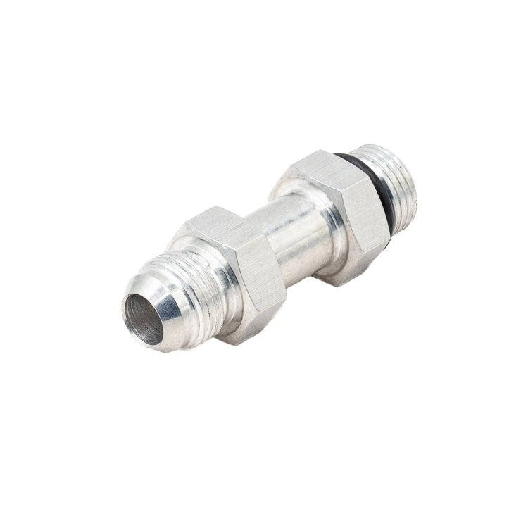 AN920-0808XL  Extended Length -8AN Flare to -8AN O-Ring ORB Male Adapter Fitting [Bare Aluminum]
