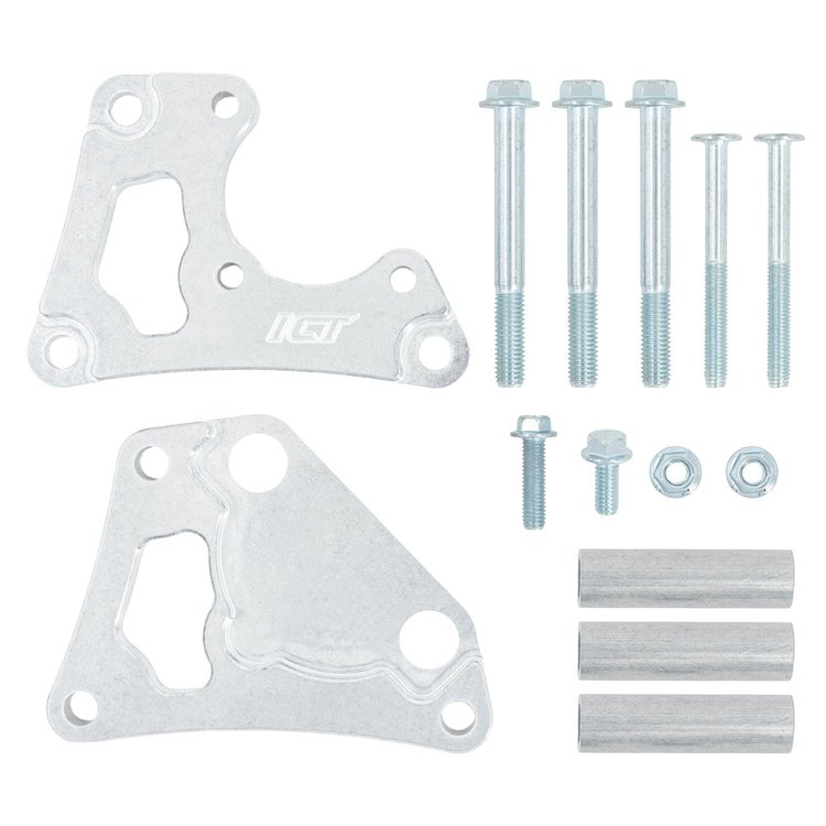 BKT-LS-PS01-2 LS Saginaw Type-2 Power Steering Pump Bracket Kit for Camaro Spacing w/ Turbo Headers