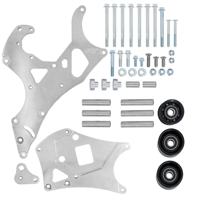 BKT-LS01-E1-3 LS Truck Electric Water Pump Alternator and Power Steering Bracket Kit