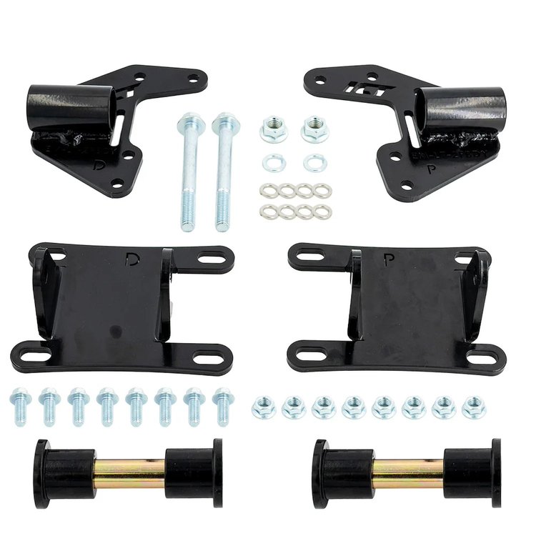EM-LT-2FBDY LT Swap Engine Mount Kit 1970-1981 Small Block Chevy F-Body [Black Powder Coat Steel]