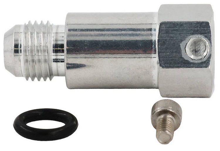 F06AN375QCP LS 6AN Flare to Female 3/8 in. Quick Connect Purge Solenoid Adapter Fitting [Billet Aluminum]