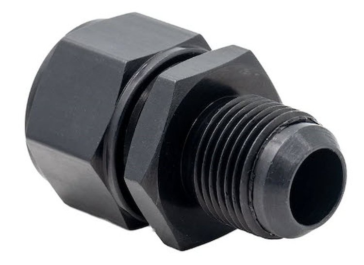 F12AN750CP GM LS/LT Water Pump to Heater Core Adapter Compression Fitting [3/4 in. Hose Barb to -12 AN Adapter]