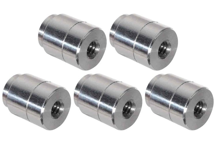 F250-20BUNG-5 5pc Aluminum 1/4 in.-20 Weld On Bung Female Nut Threaded Insert Weldable Inch 1/4 in.