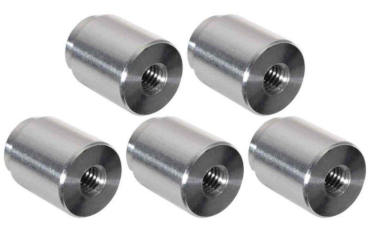 FM0610BUNG-5 5pc Aluminum M6-1.0mm Weld On Bung Female LS LS1 Oil Pressure Sensor Metric 6mm