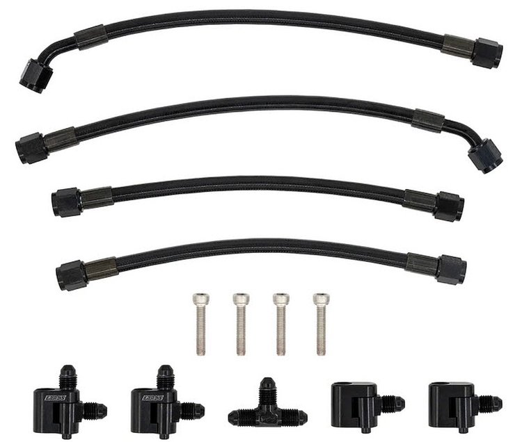 HS-LS01-4P LS Low Profile Intake Cylinder Head Coolant Steam 4-Port Crossover Hose Kit Fits LS1 and LS3 Factory Intakes