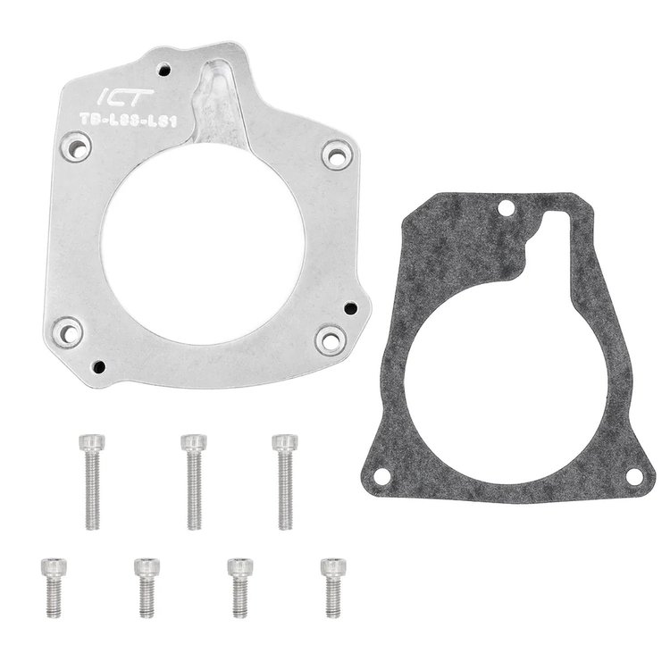 TB-L83-LS1 Throttle Body Adapter L83 Intake to LS 3-Bolt  for GM Trucks w/L83 Engines [Billet Aluminum]