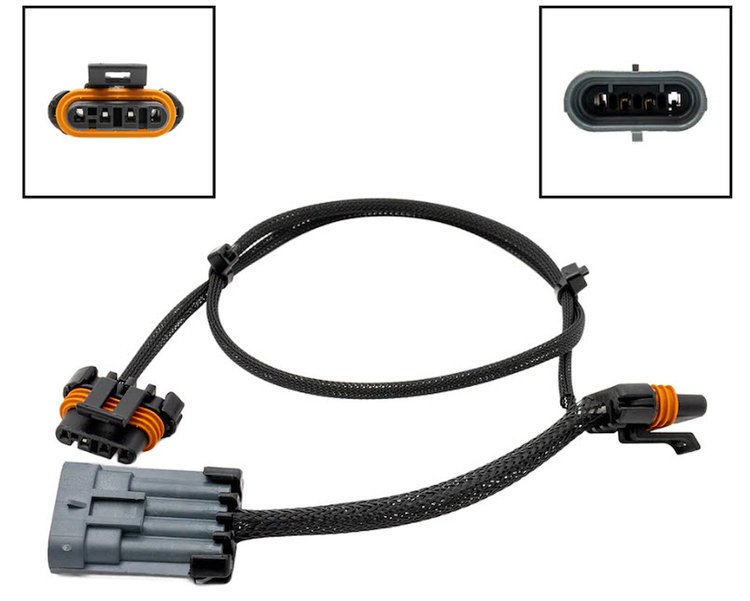 WWAALT31-28DBL Dual Alternator Wire Harness Adapter 28 in. GM LS Engines with 4 Pin Alternator Connector