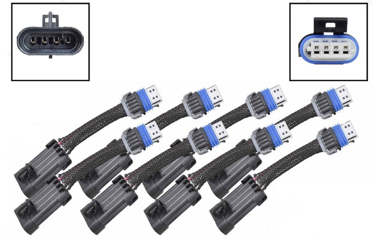 WAC0I30X8 Harness Adapters for GM LS1 D580 Ignition Coils to D510C, D581, D585, D514A Wiring Harness