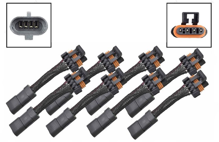 WAC0I40X8 Harness Adapters for GM LS D510C, D581, D585, D514A Ignition Coils to GM LS1 D580 Wiring Harness