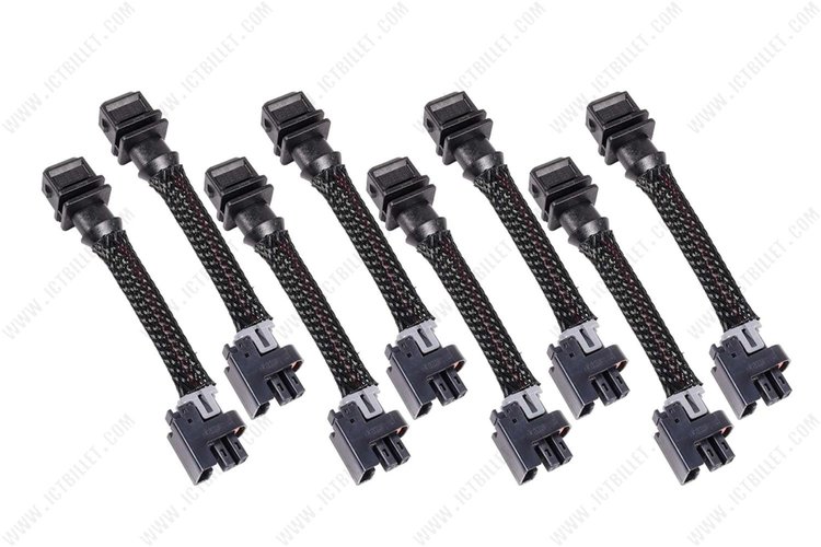 Fuel Injector Wiring Harness Adapter Set with Jetronic EV1 to Mini Delphi Multec 2 Fuel Injector