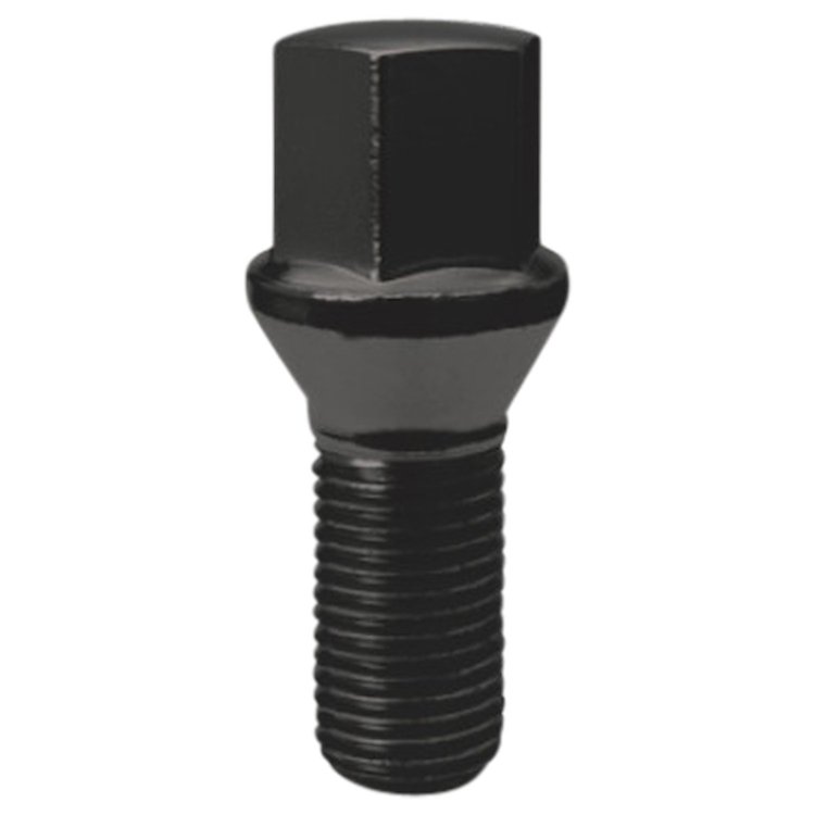 17124BC Lug Bolt, Cone Seat, 17 mm, 12 mm x 1.25, Black, 22 mm