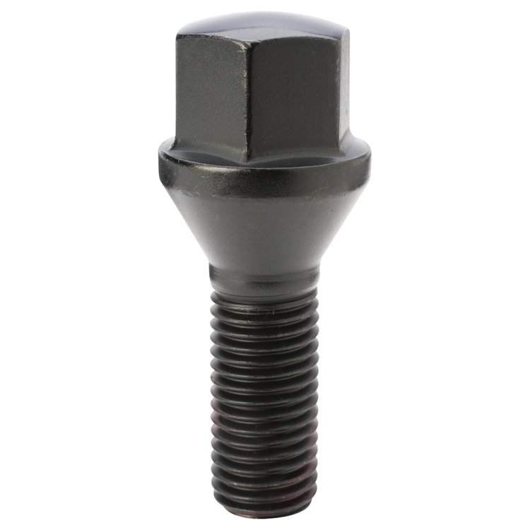 17179BC Lug Bolt, Cone Seat, 17 mm, 12 mm x 1.50, Black, 28 mm