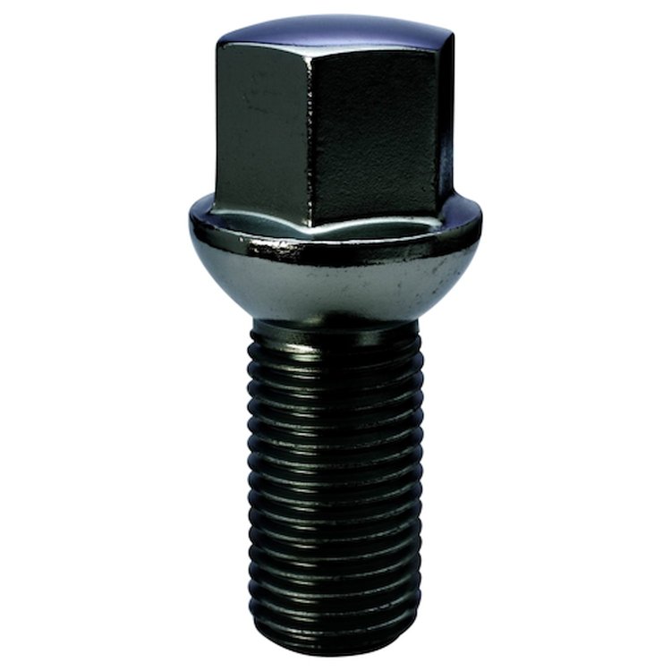 18019BC Lug Bolt, Ball Seat R14, 17 mm, 14 mm x 1.50, Black, 27 mm