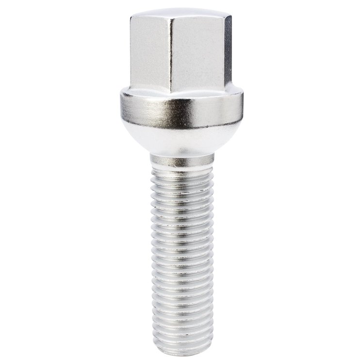 18023 Lug Bolt, Ball Seat R12, 17 mm, 12 mm x 1.50, Chrome, 39 mm