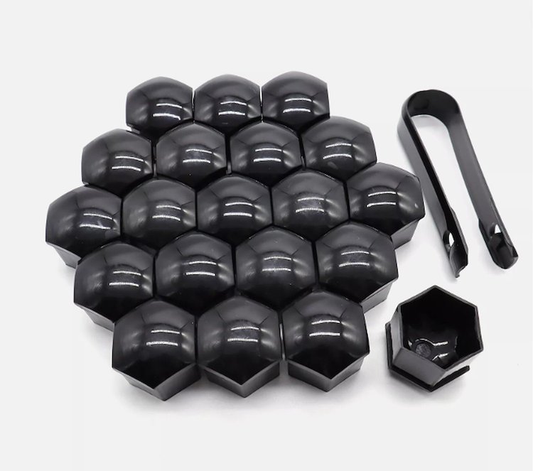 21CAP-IBK 21 mm Hex Cap SET, Black