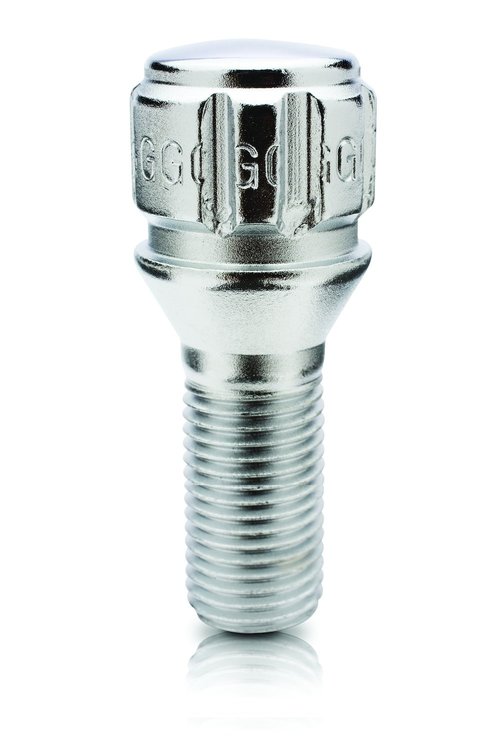 47018SD Spline Bolt Lock, Cone, 14 mm x 1.50, Chrome, 27 mm