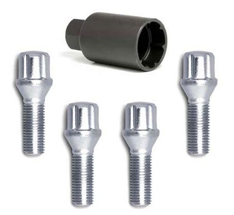 47020SD Spline Bolt Lock, Cone, 14 mm x 1.50, Chrome, 32 mm