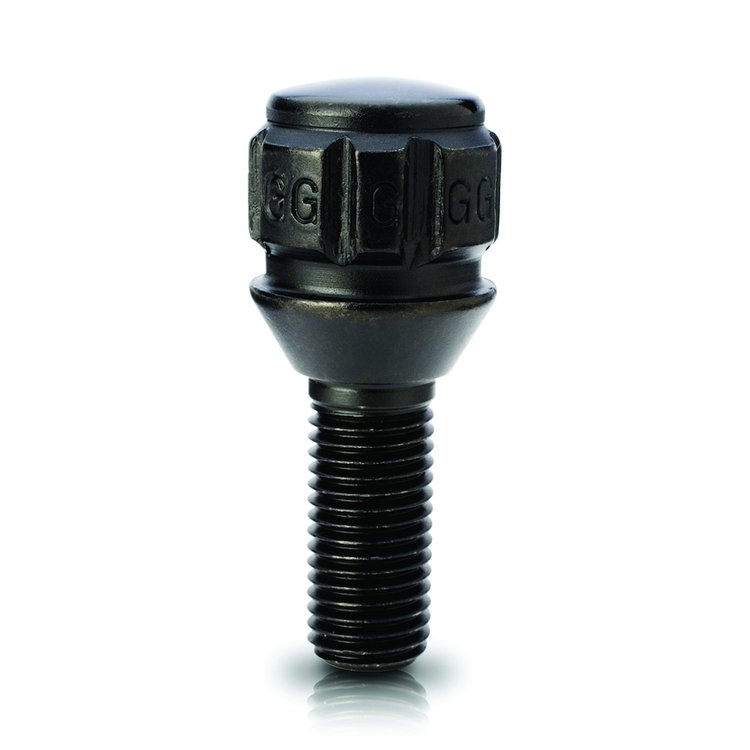 47179NBC Lug Bolt Lock, Cone, 12 mm x 1.50, Black, 28 mm