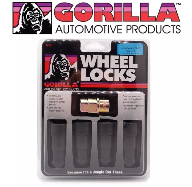 66641BC Gorilla Guard Dup Acorn Wheel Lock, 14 mm x 1.50, Black