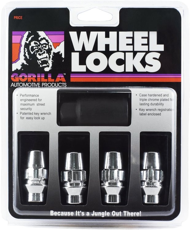 68681N Gorilla Lock ET Acorn Wheel Lock, 1/2, Chrome