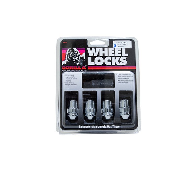 71431N Gorilla Lock Acorn Wheel Lock, 12 mm x 1.50, Chrome