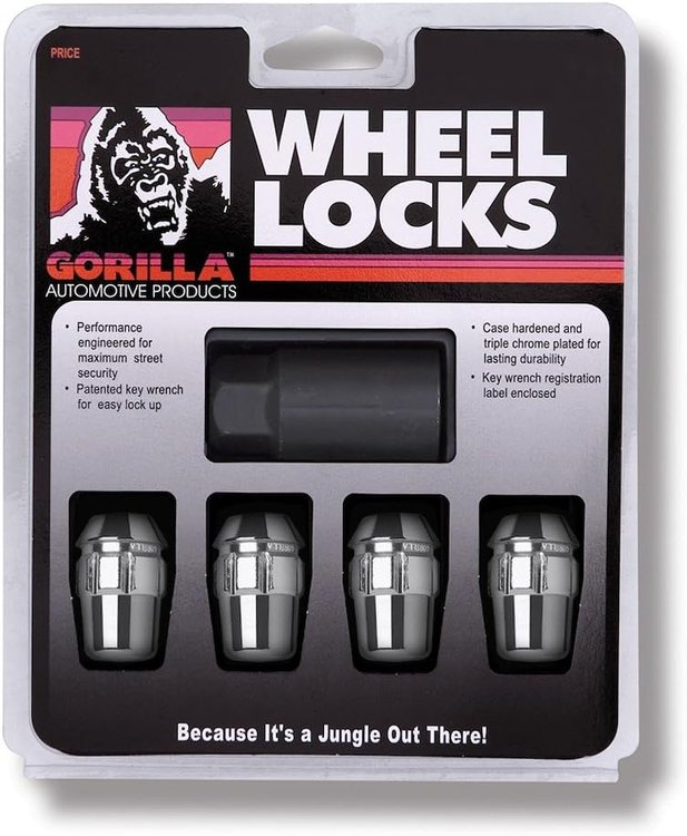 71471N Gorilla Lock Acorn Wheel Lock, 7/16, Chrome
