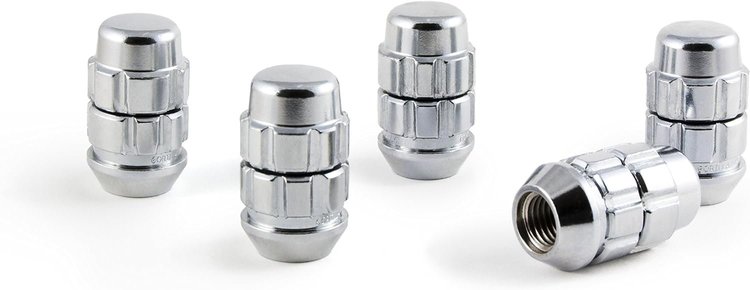 71681XB5 X2 Acorn Wheel Lock, 1/2, Chrome, Set of 5