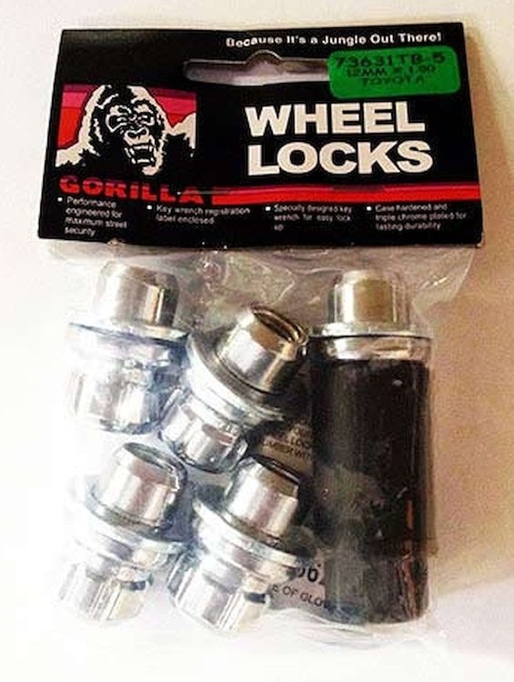 73631TB-5 Gorilla Lock Wheel Lock, Toyota Mag, 12 mm x 1.50, Chrome, Set of 5